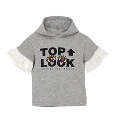 China Kids Girl Anti-pilling Fashion Casual T-shirt Hoodies Letter Print Casual Clothes for sale