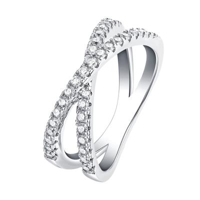 China X Shape Infinity Luxury Cross 925 Sterling Silver Ring for sale