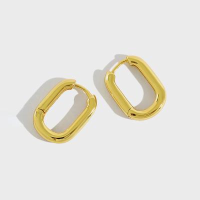 China Fashionable and high quality minimalist style 925 sterling silver circle huggie earring for sale