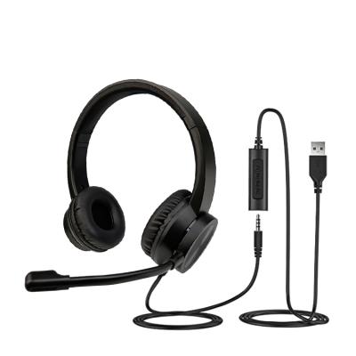 China Comfortable Wearing and Microphone Chatting Professional USB Call Center Earphone Conference Headset with Volume Control Mute Used for Conference Skype Study for PC/Laptop for sale