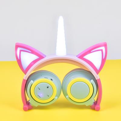 China Factory Sound Good Quality 5.0 Headband Unicorns Kids Wireless Headphones With Cat Ears for sale