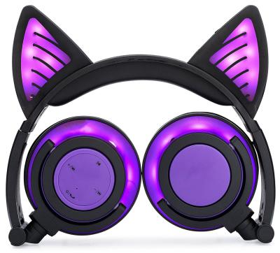 China New headphone cute cat ears earphone glowing glowing factory direct supply lightweight headphone cat ears headphones for sale