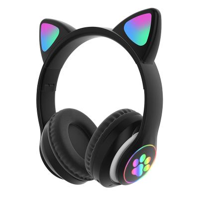 China Instant Light Cute Cat Ears Wireless Headphones Earphone With MIC LED Kid Girl Stereo Music Phone for sale