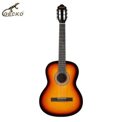 China Exquisite Gecko 39 Inches High Grade Handmade Classical Guitar Basswood New Design Wooden for sale