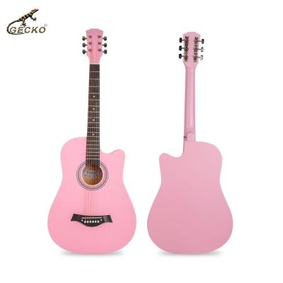 China Linden Factory direct sales popular 38 inch guitar entry novice male and female students practice piano folk guitar for sale