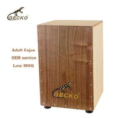 China Exquisite Gecko Recommend Shop Factory Factory Price Adult Professional Percussion Instrument Wooden Cajon Drum for sale