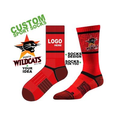 China Red Color Breathable Custom Logo Sport Socks Personalized Sports Socks Sports Socks With Your Logo for sale