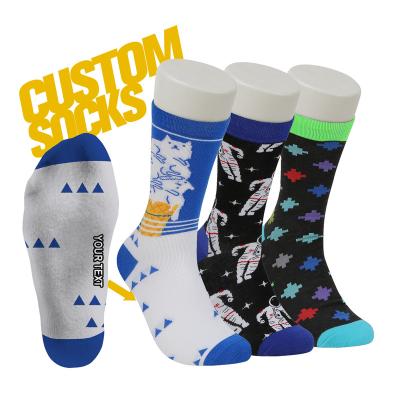 China QUICK DRY socks with no minimum funny custom logo custom made cotton socks custom novelty socks for sale