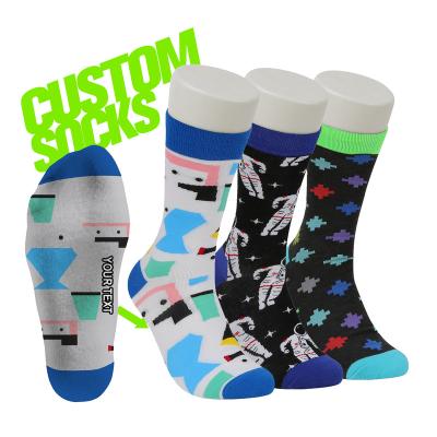 China Custom Geometric Socks QUICK DRY No Min Order Custom Socks With Logo Customized Fun Socks for sale