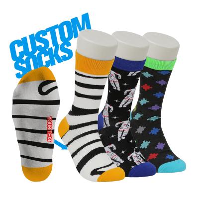 China Custom Pattern QUICK DRY Socks Zebra Crew Logo No Minimum Cotton Bamboo Socks Custom Happy Socks for sale