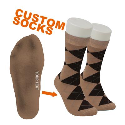 China QUICK DRY Custom High Quality Brown Argyle Socks Color Argyle Socks Custom Logo (YS) Business Gift Socks for sale