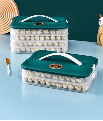 China Viable Freezer 4 Layers Kitchen Multi-Layer Refrigerator Food Storage Boxes With Lid Storage Container Dumpling Timer For Dumpling for sale