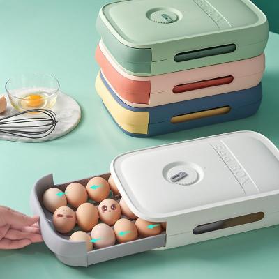 China Other Plastic Egg Tray Egg Refrigerator Egg Holder Storage Containers Drawer Organizeral Trays Box Lid For Refrigerator for sale