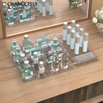 China Plastic Storage Organizer Mini Drawer Cutlery Organizer Tray Office Drawer Storage Boxes Divider Drawer for Spoon for sale