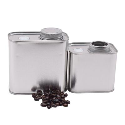 China Air Valve Sealed Coffee Bean Powder Tin Can Packaging Square Tinplate Wholesale Metal Air Valve Sealed Box for sale