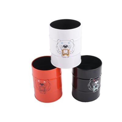 China Cosmetic Pencil Tin Boxes Cans Containers Durable Metal Multifunctional Empty Round Tinplate Brush Packaging for sale