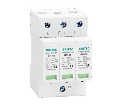 Cina Dispositivo di protezione da sovratensioni BR-80 3P Tuv Ac Surge Arrester Power Surge Protector in vendita