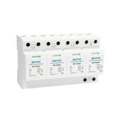 China BR-50GR 4P type 1 surge protection device Surge Protective Device Iimp 50kA Surge Protection type 1 spd for sale