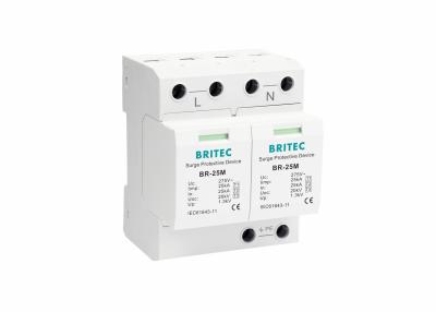 Κίνα τύπος ενιαίας φάσης 2P 25kA 275V - 1 κατηγορία Ι καλύπτρες κύματος με την ξηρά επαφή BR-25M 2P προς πώληση