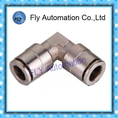 China Copper nickel-plated straight angle quick-change connectors Pneumatic Tube Fittings PV series for sale