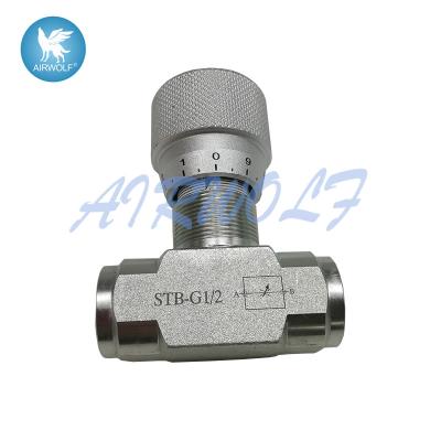 China PN40 restrictor van de Koolstofstaal Tweerichtings hydraulische stroom klep stb-G1/2 Te koop