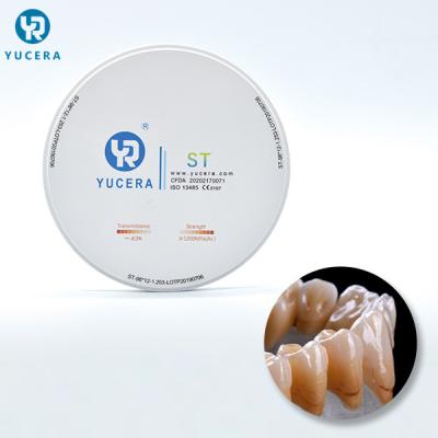 China 43% Translucent CAD CAM 1200MPA Dental Zirconia Blank for sale