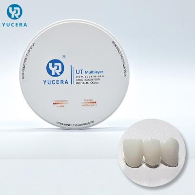 Китай 1450℃ 800 блоки Zirconia MPa 49% просвечивающие CAD CAM продается