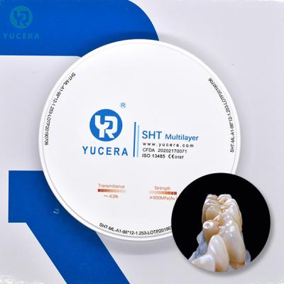 中国 Yucera SHTのフライス盤のための多層歯科ジルコニア ディスク 販売のため