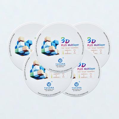 China Dental Ceramic 3D Plus Multilayer Dental Zirconia Blank For CAD CAM Milling for sale