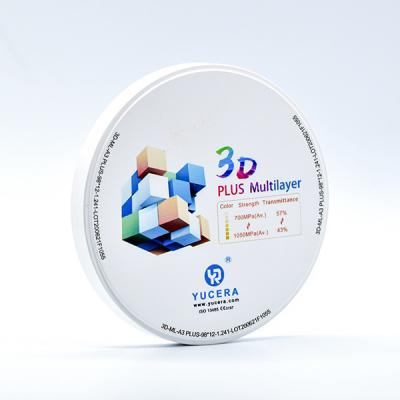 Chine disque 1500 multicouche de zircone 43% du ℃ 900MPA multicouche de 3D à vendre