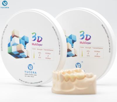 China A zircônia 1050 Multilayer da came do Mpa Cad obstrui para o laboratório dental da zircônia à venda