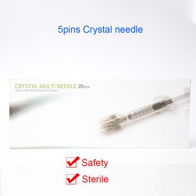 China Korea Disposable 5pin Crystal Multi Needle For Ez Mesotherapy Gun Syringe for sale