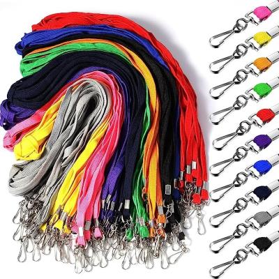 China Polyester Custom 16mm Flat Ribbed Polyester Lanyards with Trigger Snap Swivel Hook and Metal Crimp Finishing for sale