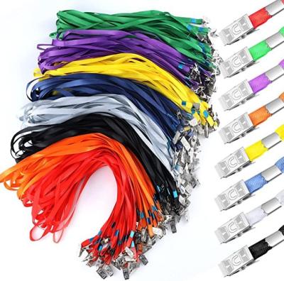 China Polyester Camera Neck Cheap Custom Blank Lanyard Breakaway Multi Id Card Ribbon Holder With Lanyard Strap for sale