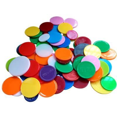 China Trolley Coin Keychain 2023 Plastic Trolly Coins Logo Custom Color Printed Plastic Game Coins Tokens for sale