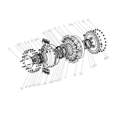 China ChinaMade Hagglunds Repair High Torque Low Speed ​​Radial Piston Hydraulic Motor Spare Parts The Same As Original for sale