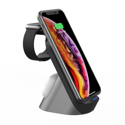 China 3 in 1 Portable Fast Qi Wireless Charger 15W 3 in 1 Fast Charging Station for Iphone Watch Earbuds for sale