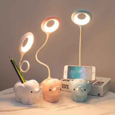 China Creative Elephant USB LED Night Light Touch Animal Dorm Bedroom Modern Children's Gifts Reading Rechargeable Desk Lamp for sale