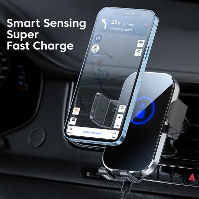 China Genuine Black Magnetic Mobile Phone Mount Car 15W Wireless Charger For Smartphone for sale