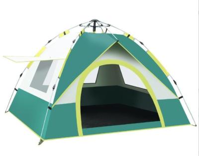 China Type Tube Tent Stake Outdoor Automatic Quick Open Waterproof UV Camping Tent Three Person 3-4 Person Camping Protection Window for sale