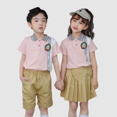 China School Uniform Boys Kindergarten Clothing Customized School Suit Children's Short Sleeve Student Skirt for sale