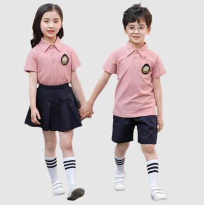 China School Newly Designed Cotton Uniforms for Kindergarten Children, Short Sleeve School Uniforms for Students in Summer, Primary School for sale