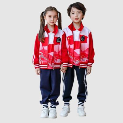 China Newest School Spring Design Cotton Kindergarten School Uniform and Autumn Children Sportswear for sale