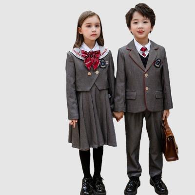 China School Customized Gray School Uniforms For Kids Wholesale Classic School Uniforms for sale