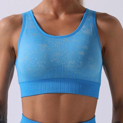 China 2021 New Breathable Nylon Super Elastic Moisture Wicking Springs Plus Size Yoga Women Sports Bra for sale