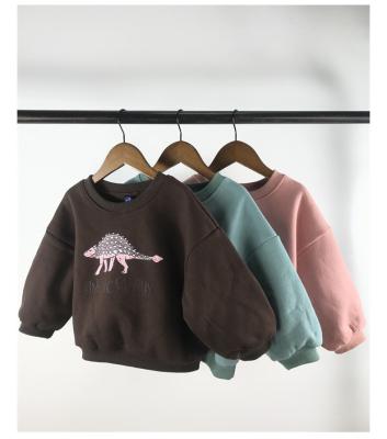 China Popular Breathable Toddler Girl Tops Autumn Baby Sweatshirts Clothes Fashion Dinosaur Embroidery Kids Pullovers for sale