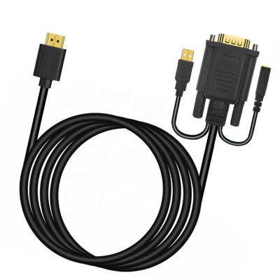 China Doonjiey Camera 1080P HDMI to VGA Female Converter Cable Audio Adapter Patch Cord for Computers TV Stereos for sale