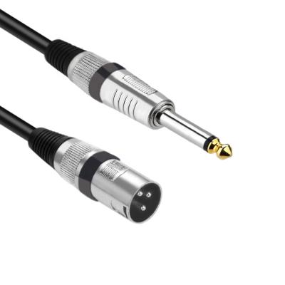 China OEM Factory Doonjiey Microphone 1/4 Inch 6.35mm TS Male To Male XLR Audio Cable FOR Microphone for sale