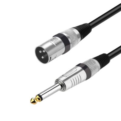 China Multifunctional 1/4 Inch TS Microphone Cable To XLR Male To Male Audio Cable Mono Jack Mic XLR Cable for sale