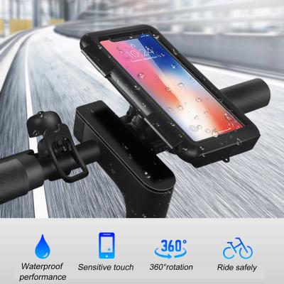 China ABS+PC IPX6 Mountain Bike Phone Holder Adjustable Waterproof Touch Screen Bag Cell Phone Stand Waterproof Smart Bicycle Bag Mobile for sale